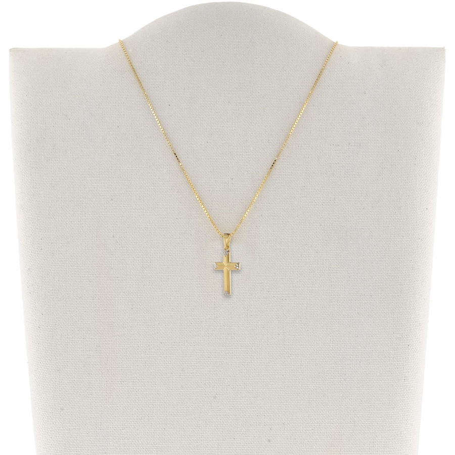 trendor Halskette mit Kreuz für Mädchen Gold 3338 Karat Bicolor bicolor