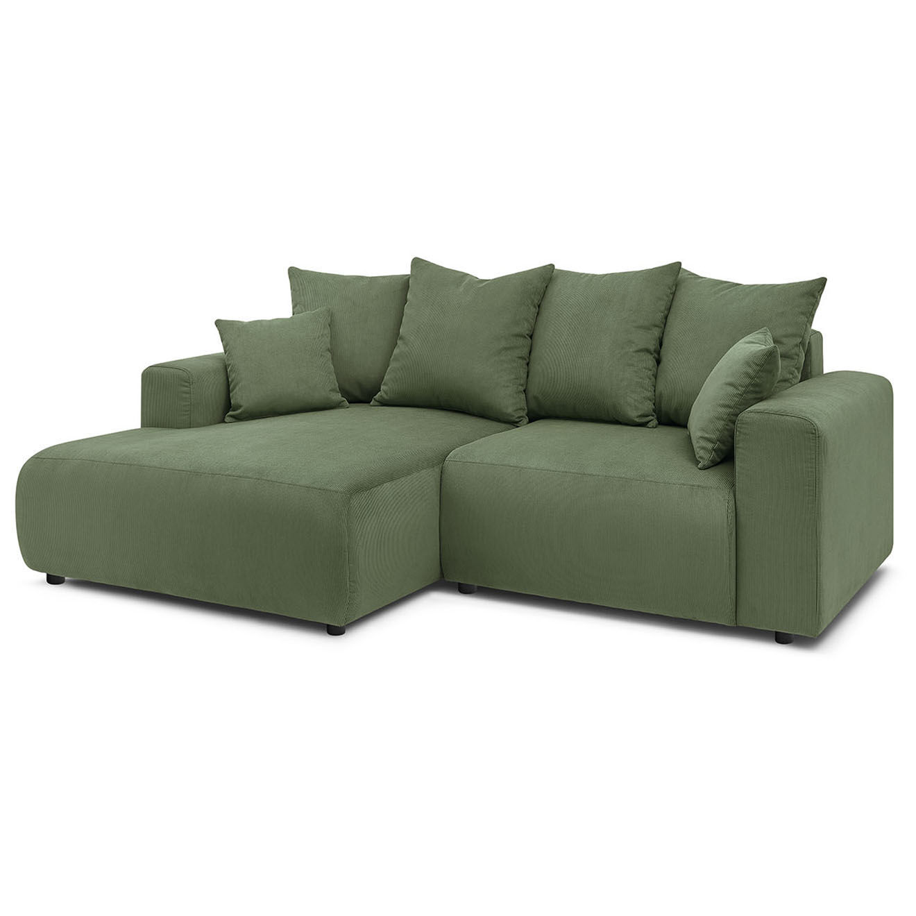 Bobochic Canapé d'angle fixe gauche Enjoy vert - 237x147x95 cm