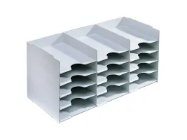 PAPERFLOW sorteringsstation formularboks, 15 rum, grå polystyren, inkl. etiketter og etiketholder, - 1 stk (531.02)