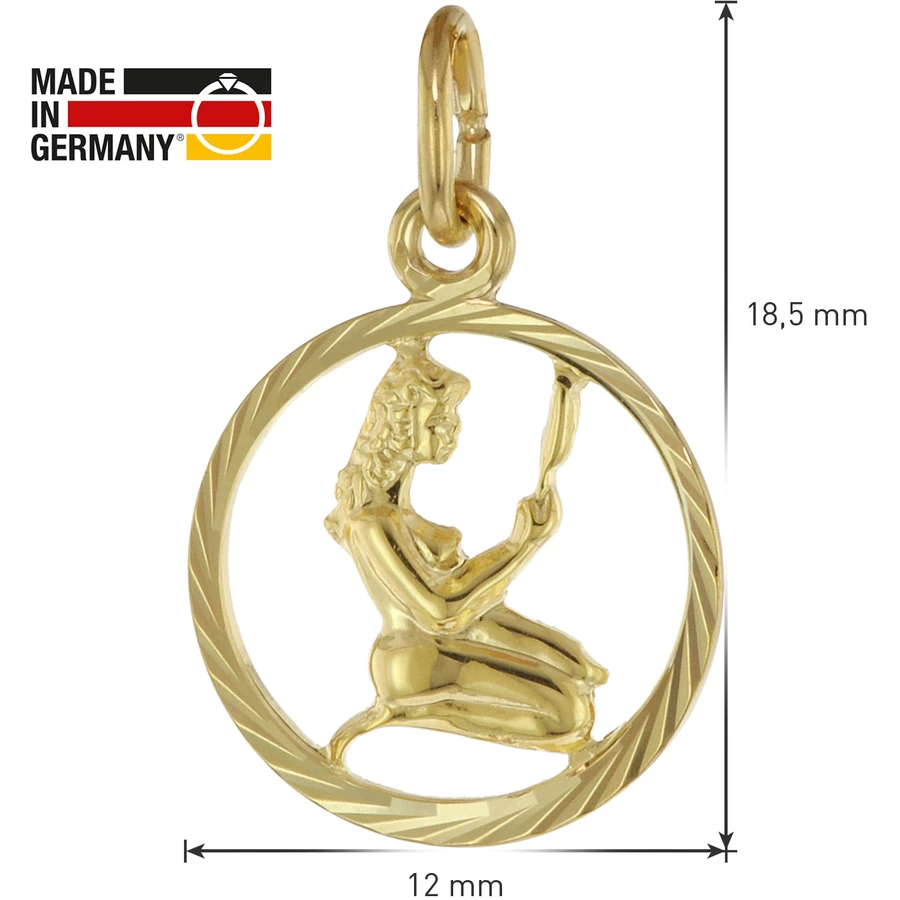trendor Kinder Sternzeichen Jungfrau 333 Gold + goldplattierte Kette gold