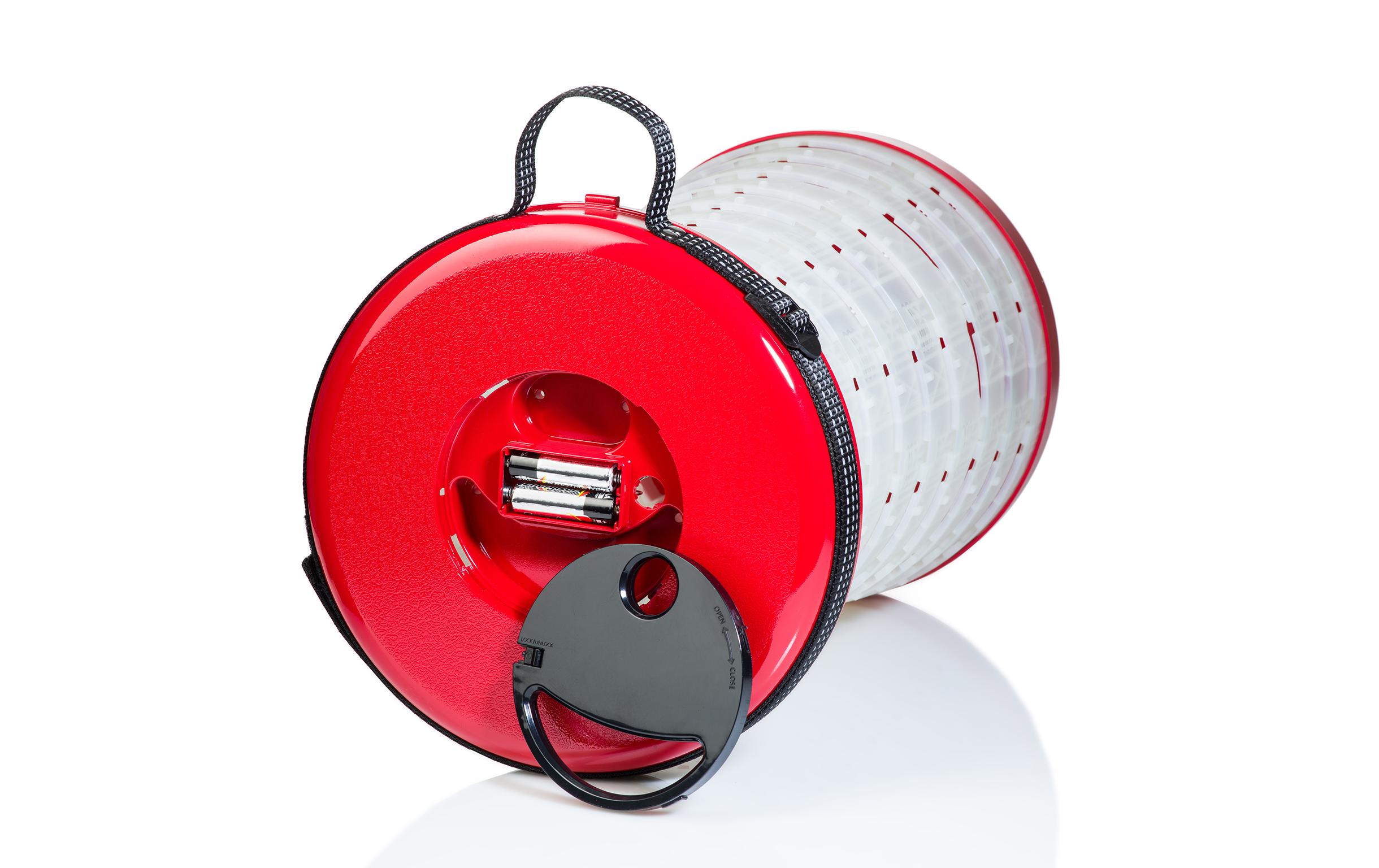 Klapphocker Sittglow 26.2 cm x 42 cm, RotDer Teleskop-Hocker mit LED Beleuchtung für zu Hause oder für unterwegs