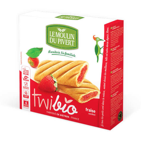 Twibio - Biscuit bio fourré à la fraise