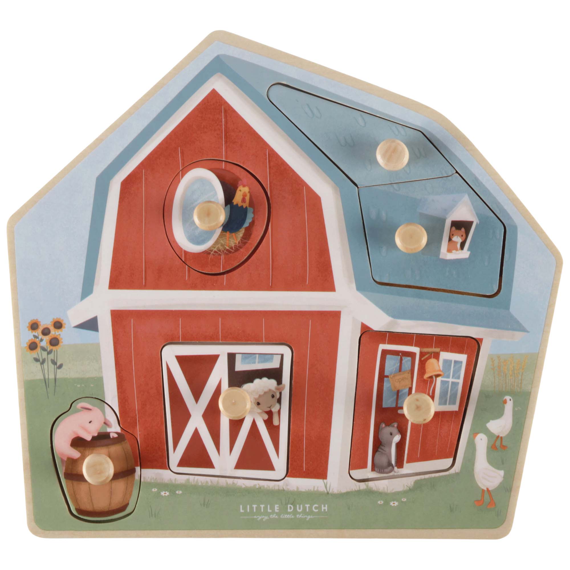 Little Dutch houten puzzel Little Farm multi