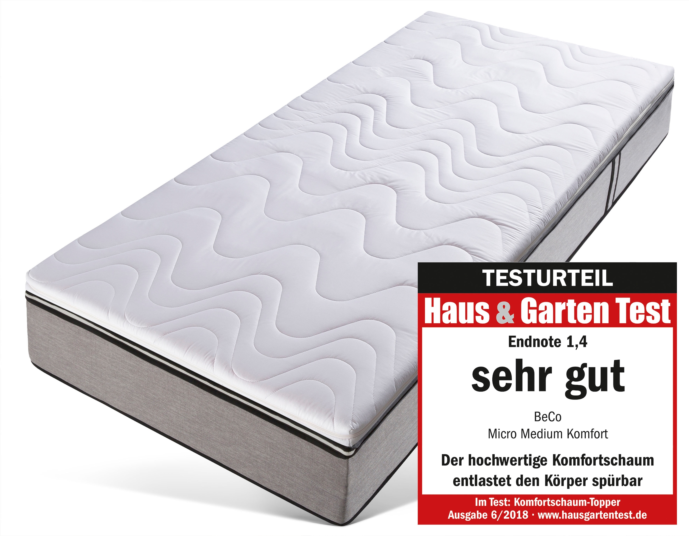 Beco Topper »Micro Medium Komfort, Komfortschaum , besonders langlebig, RG 35« Topper in 90x200 cm und weiteren Grössen, punktelastischer Topper