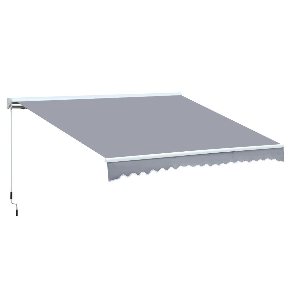 Outsunny knikarmluifel, verstelbare klemluifel, 4,5 x 3 m, 100% polyester (280 g/m²), aluminiumgrijs