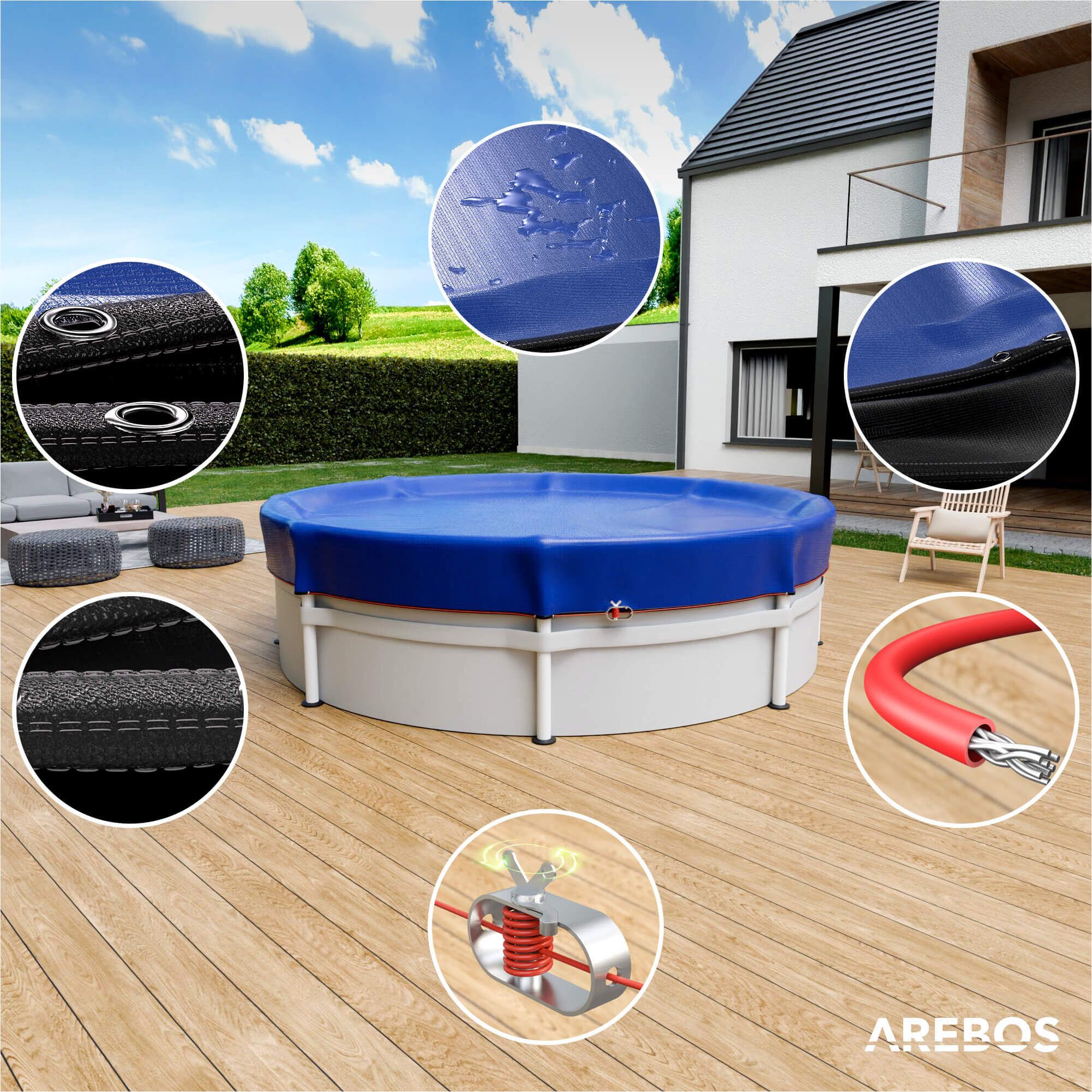Poolabdeckung rund 460 cm (Für Ø 366-400cm Pools)