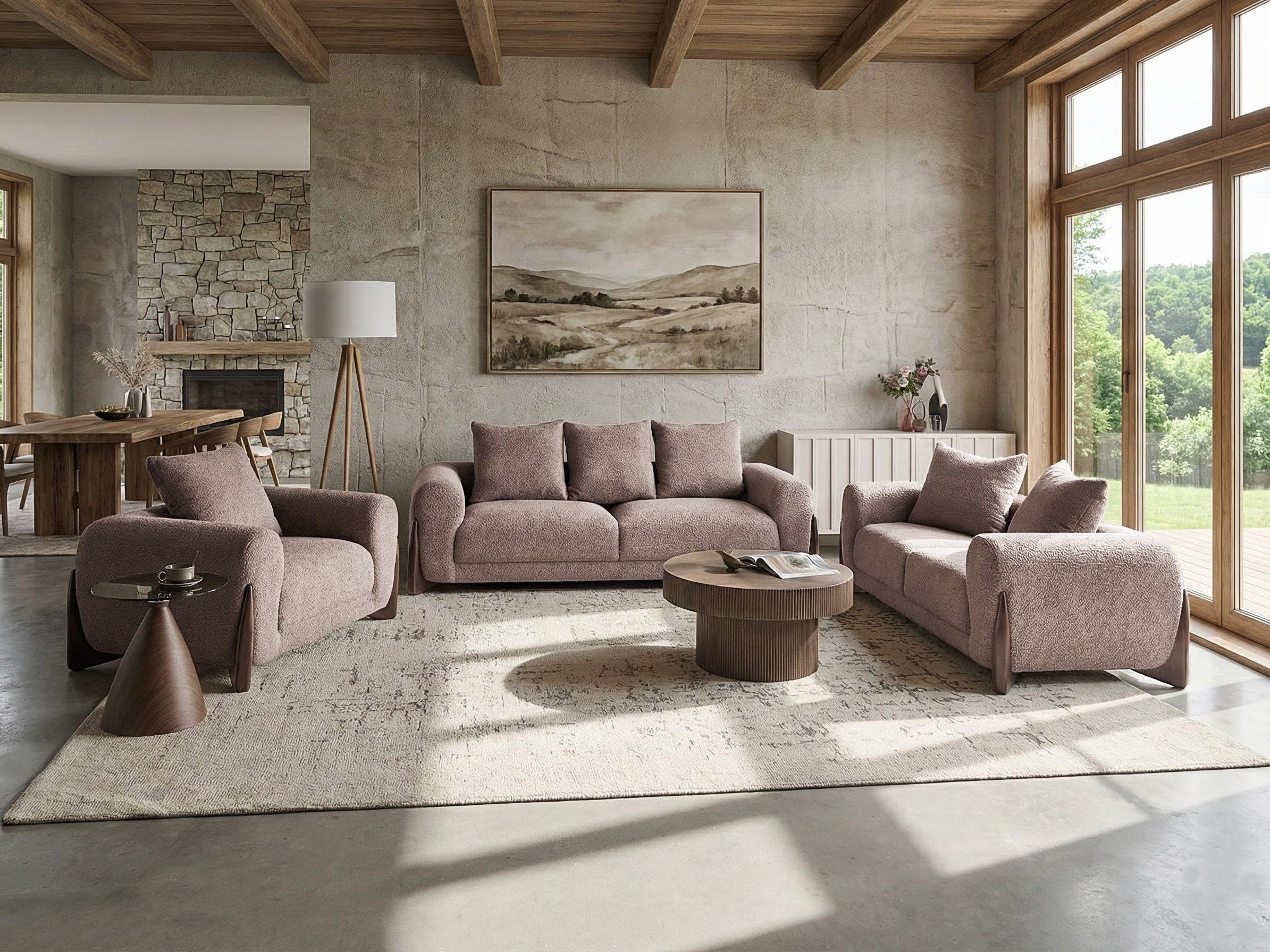 Fauteuil VINLIDEN Bouclé Bruin