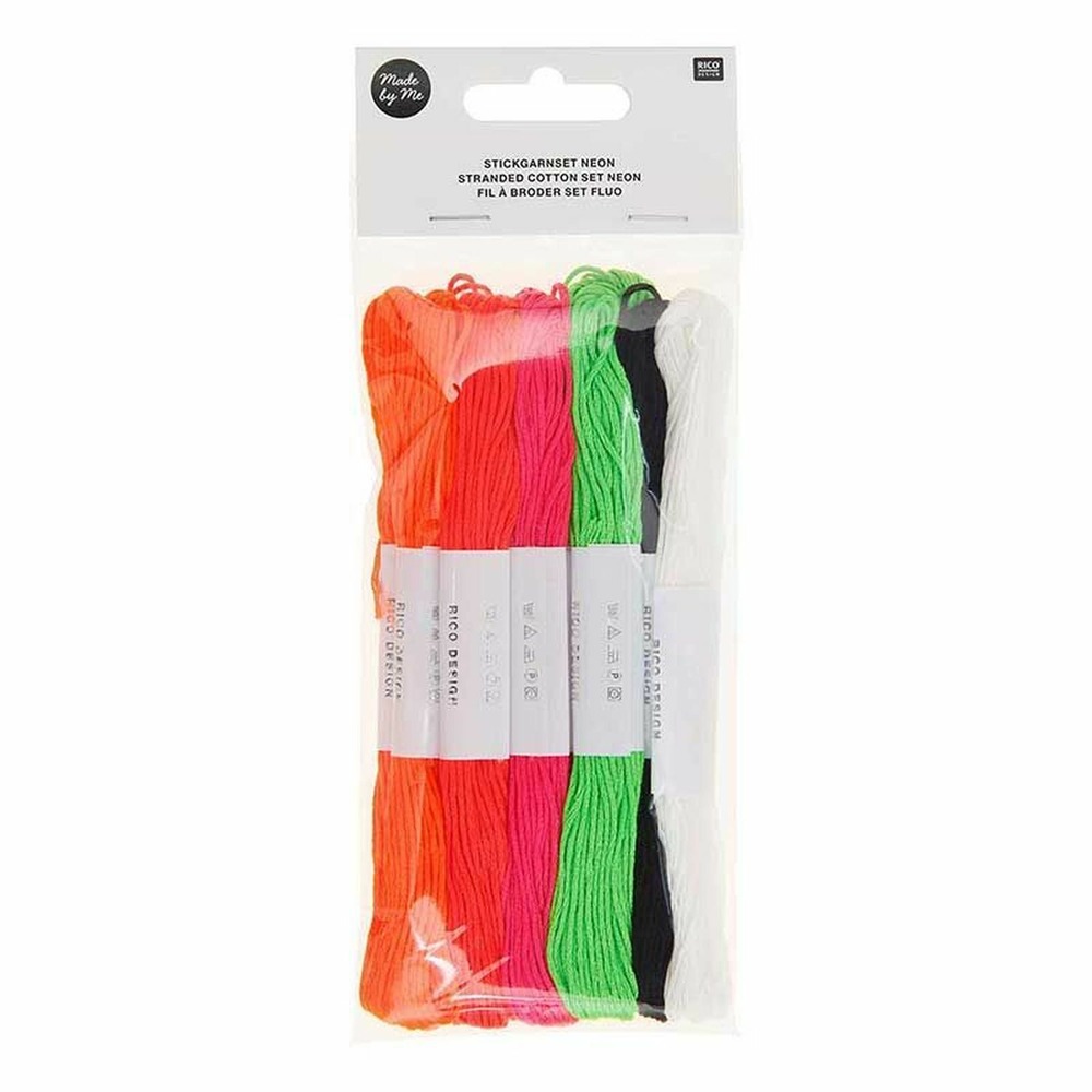 20 fils à broder en coton - fluo