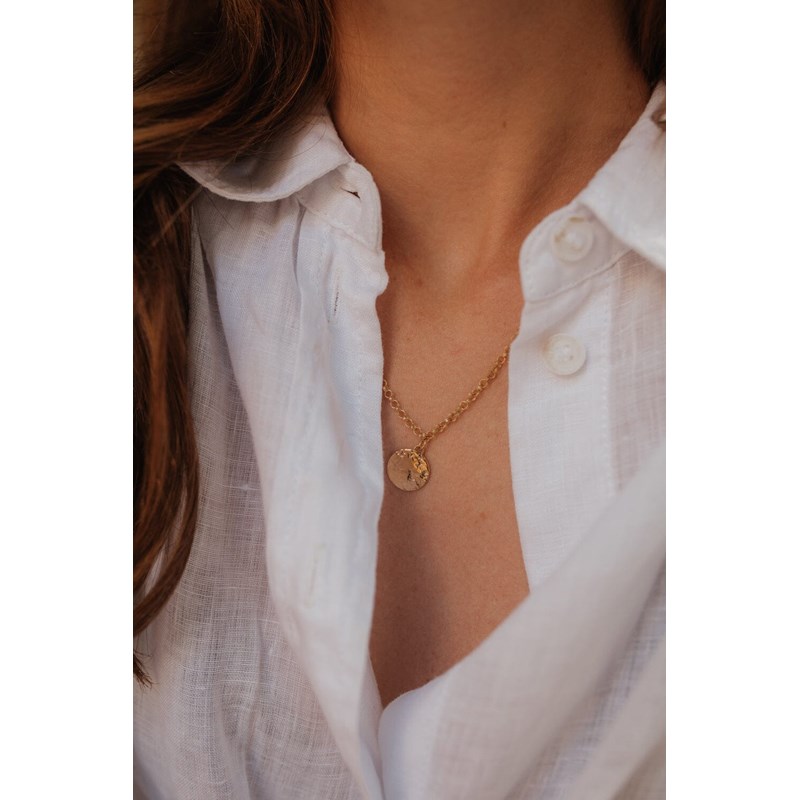 collier rond martelé plaqué argent - HESTIA