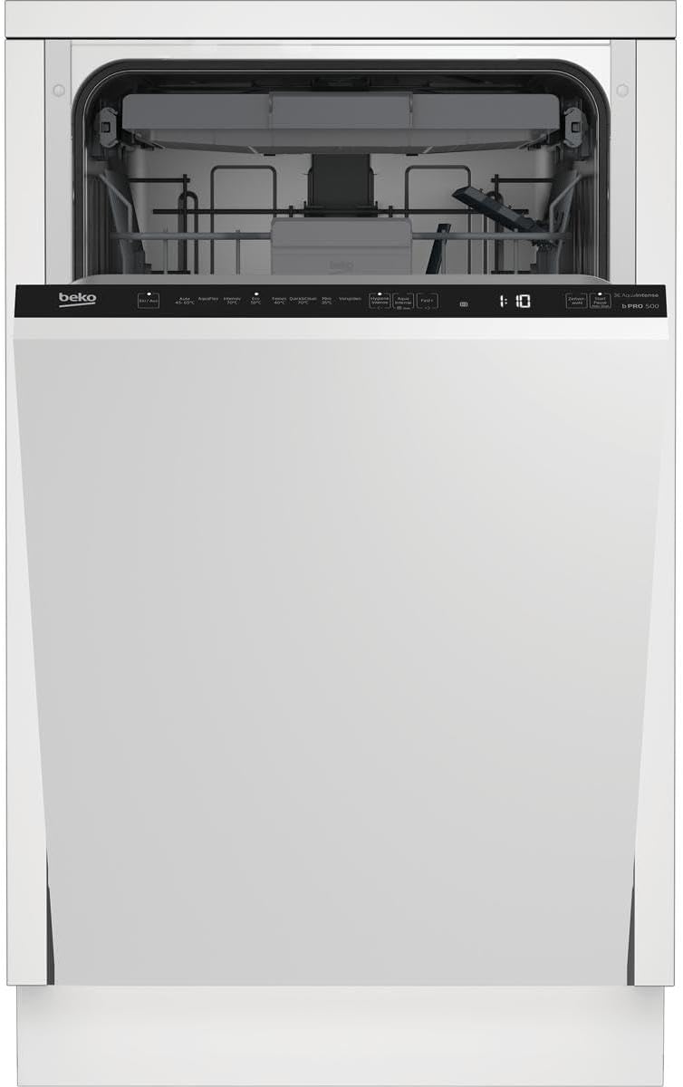 Beko BDIS38120Q Einbau-Geschirrspüler 45 cm vollintegriert, für 11 Maßgedecke, 3 Spülebenen, 6 Temperaturen, 8 Programme, Hygiene-Programm, AquaIntense, Quick&Clean