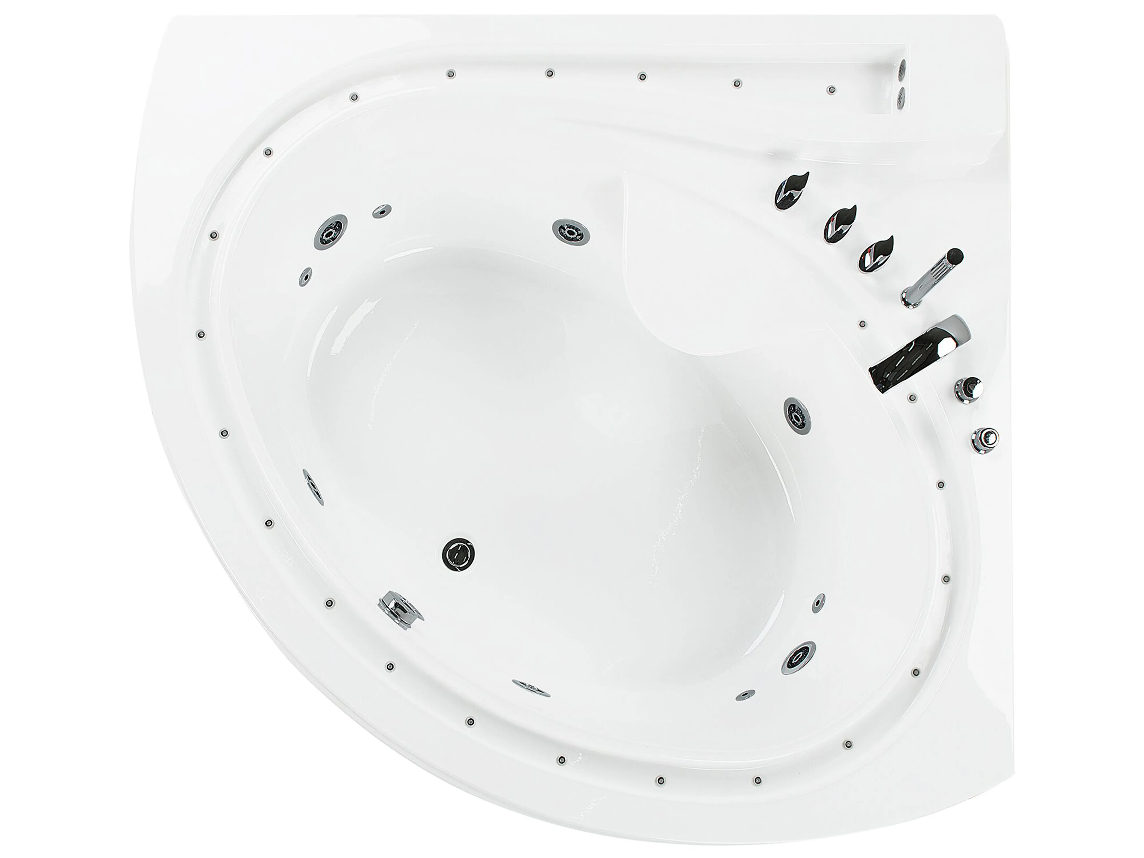 Hoek bubbelbad met LED PELICAN 206 x 165 cm Wit