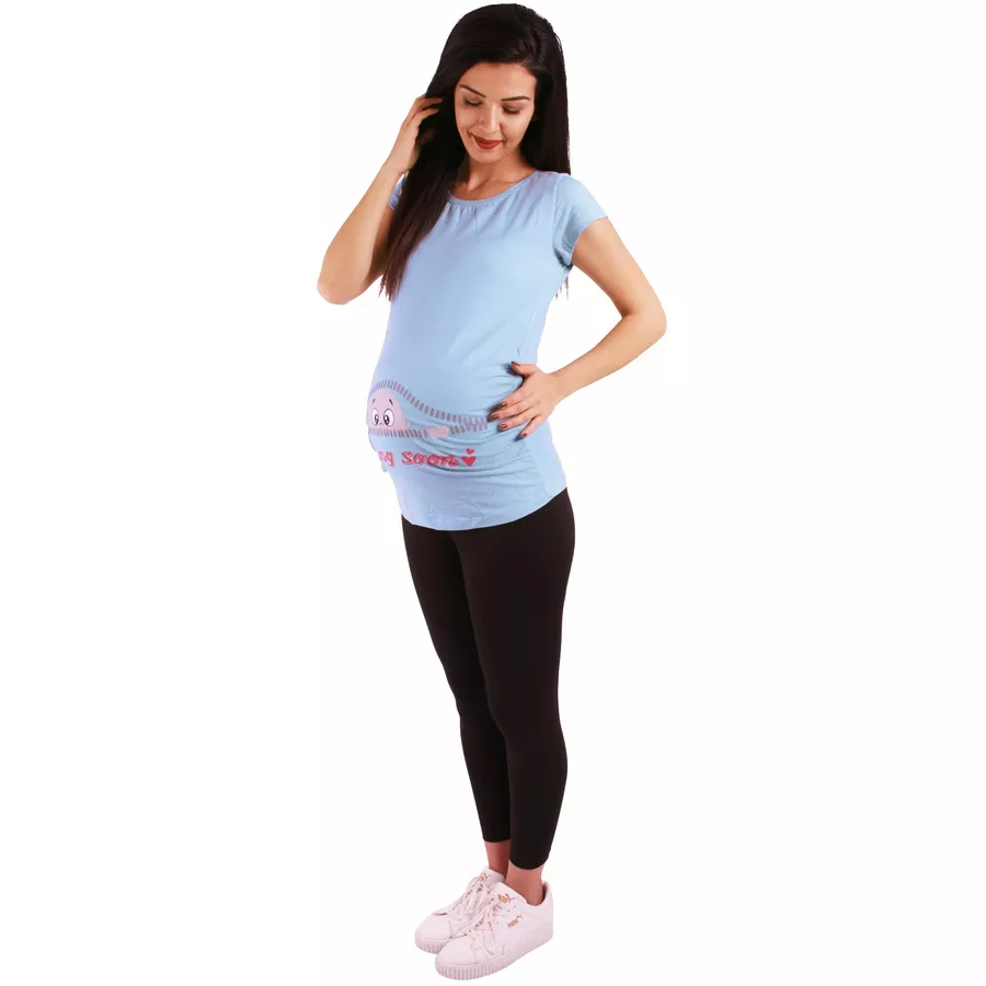 M.M.C. Umstandsshirt Coming Soon mit Motiv Babyblau