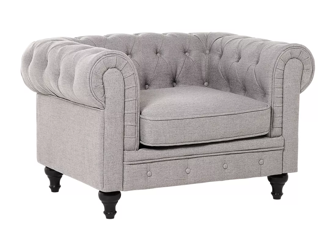 Fauteuil CHESTERFIELD Tissu Gris clair