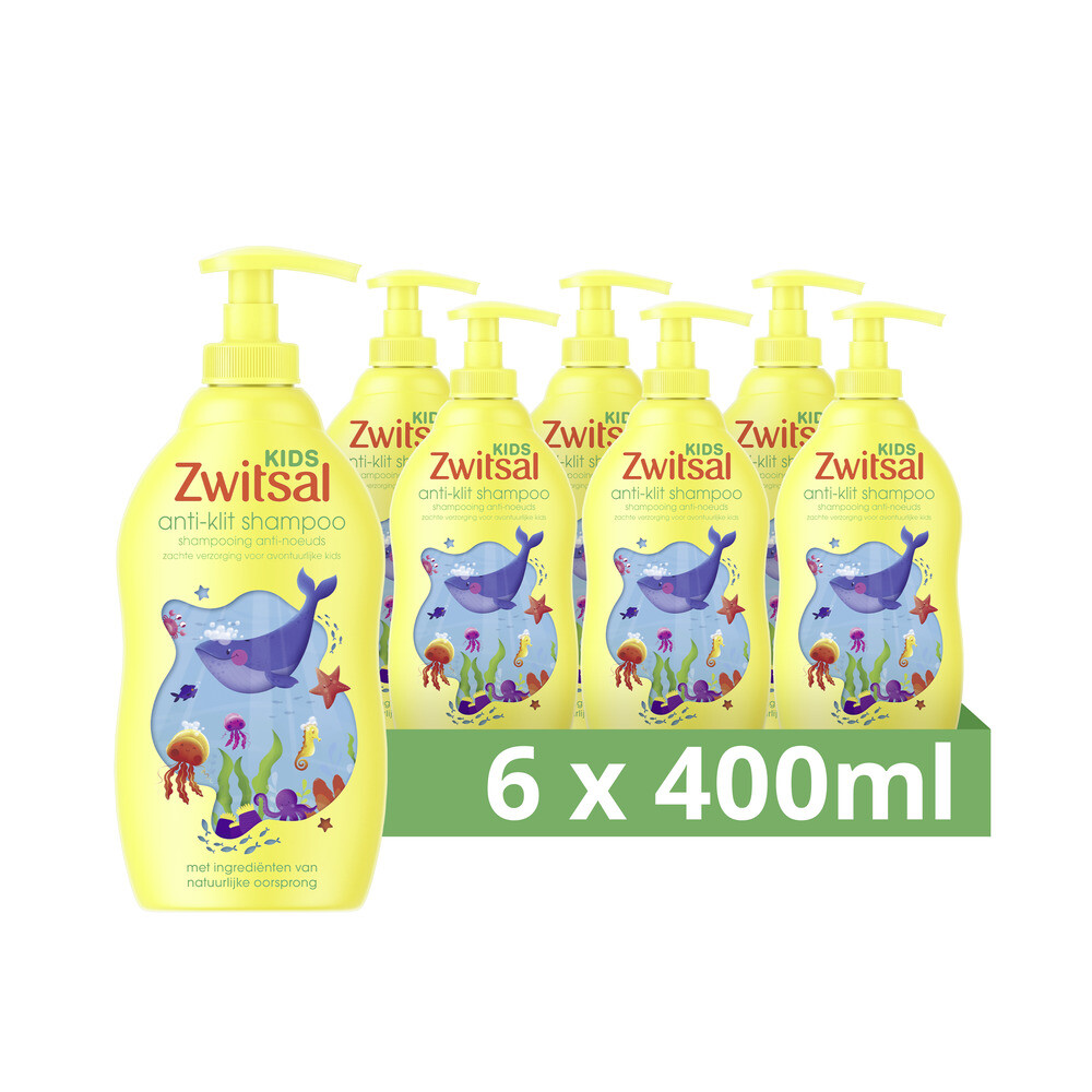 6x Zwitsal Shampoo Anti-Klit Kids400 ml
