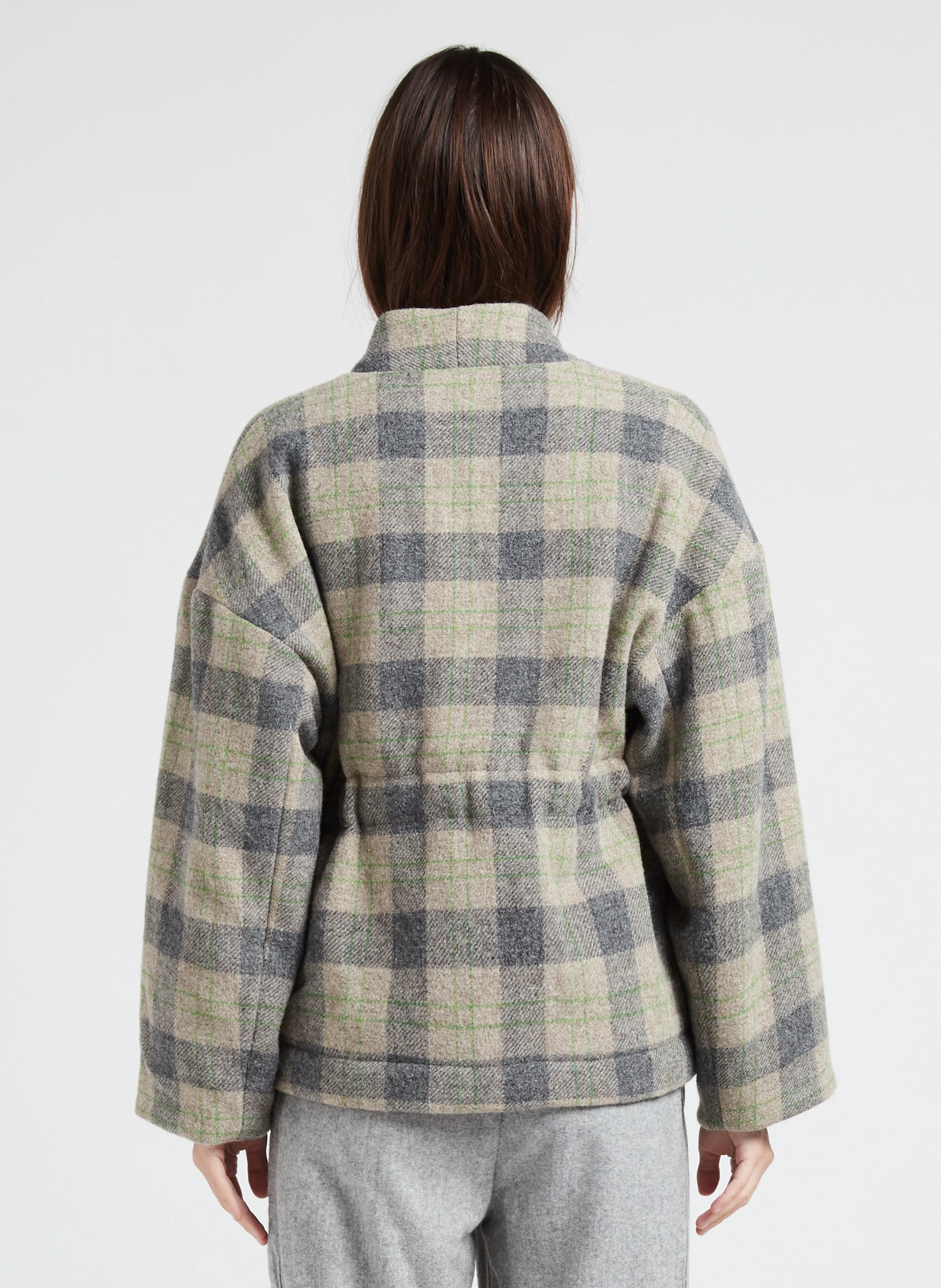 YORK - Veste courte col châle en laine| Beige