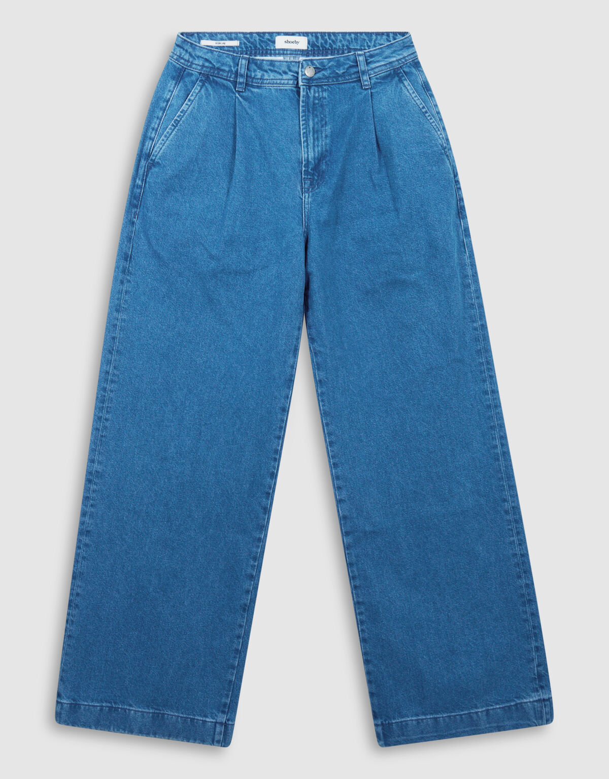 Pleated Wide Leg Fit Jeans Mediumstone