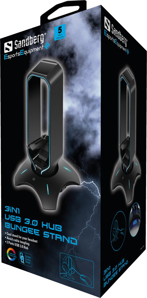 Sandberg - 3In1 USB 3.0 Hub Bungee Stand
