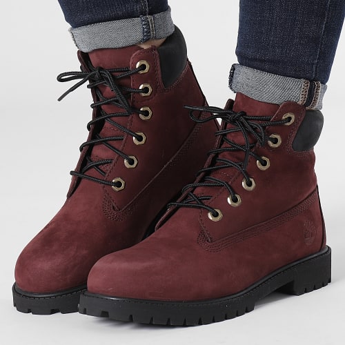 Boots Femme Premium 6 Inch Waterproof A64A1 Burgundy Nubuck