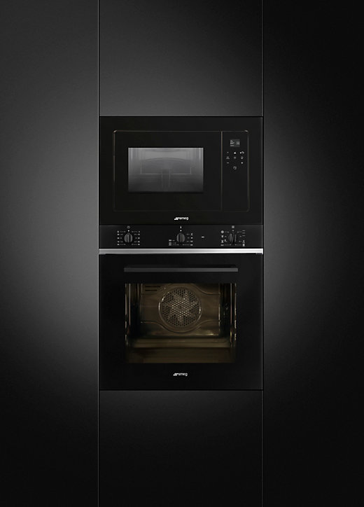 Four micro-ondes encastrable Linéa 20L FMI120B3 Smeg verre noir