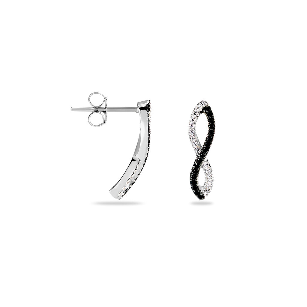 Boucles D'oreilles Puces Alizee Argent Blanc Oxyde De Zirconium