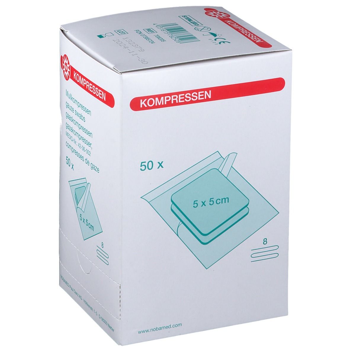 NOBAMED® MULLKOMPRESSEN 8fach 5 x 5 cm steril