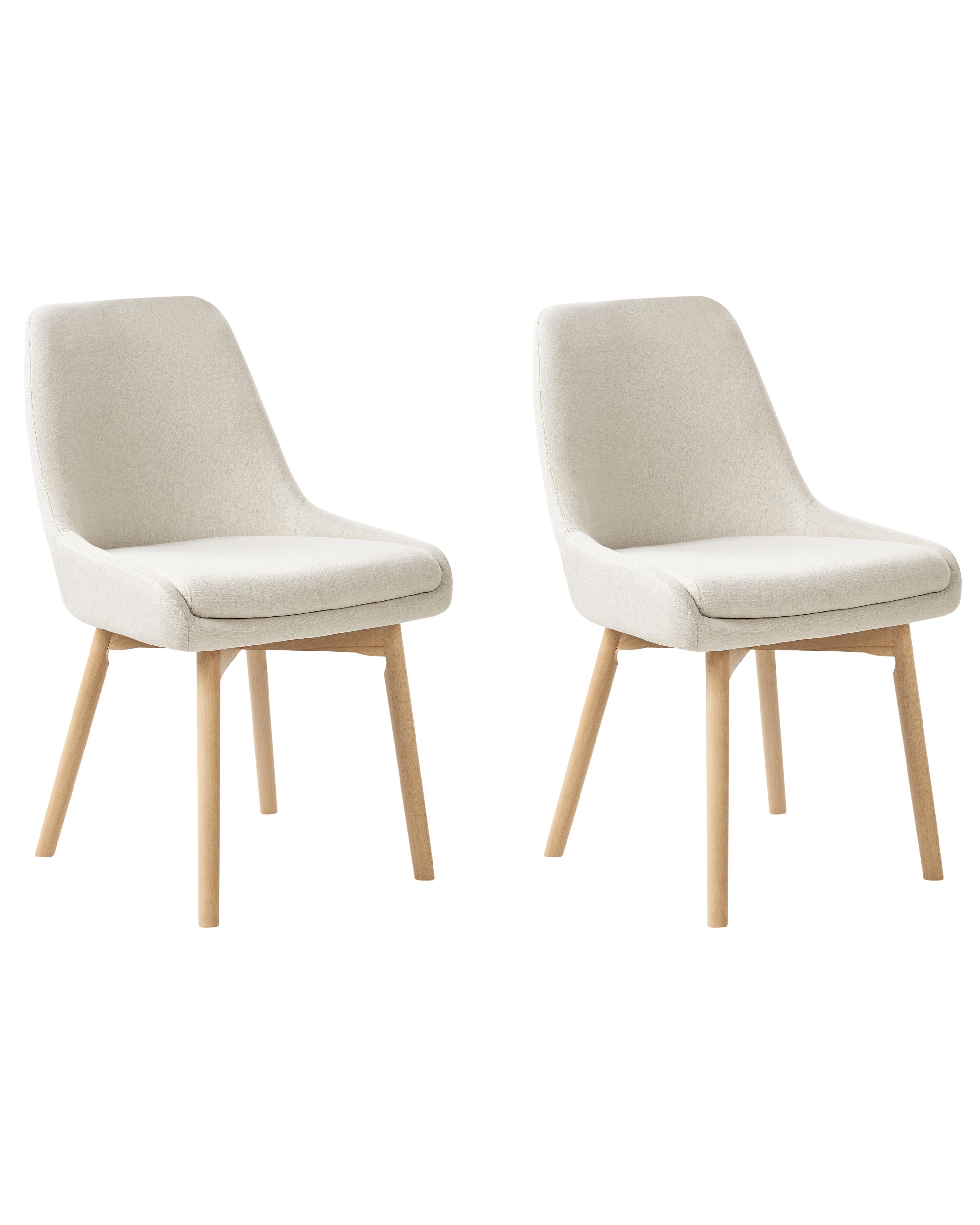 Set van 2 eetkamerstoelen MELFORT Stof Gebroken wit
