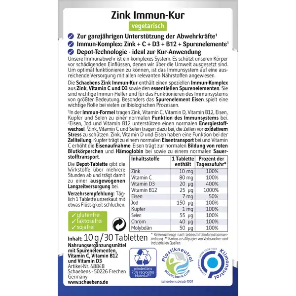 Zink + C + D + B12  Immun-Kur