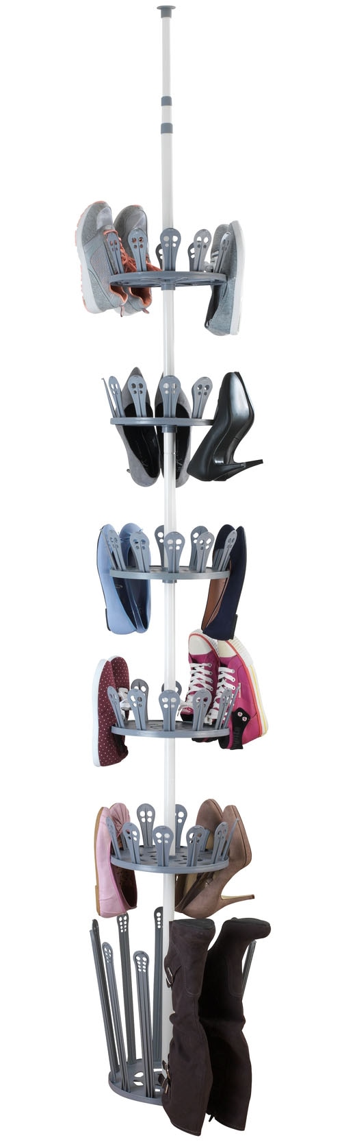 WENKO Teleskopregal »Modell Achilles« Set, 7 Stk. tlg. höhenverstellbares Stiefel- und Schuhregal, Montage ohne Bohren