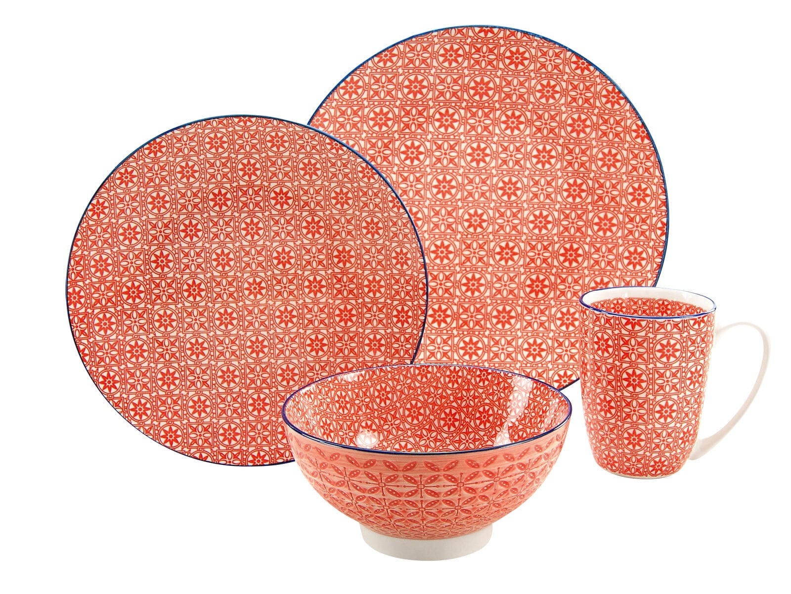 CreaTable Suppenteller MEDITERRAN 4er Set 21 cm rot