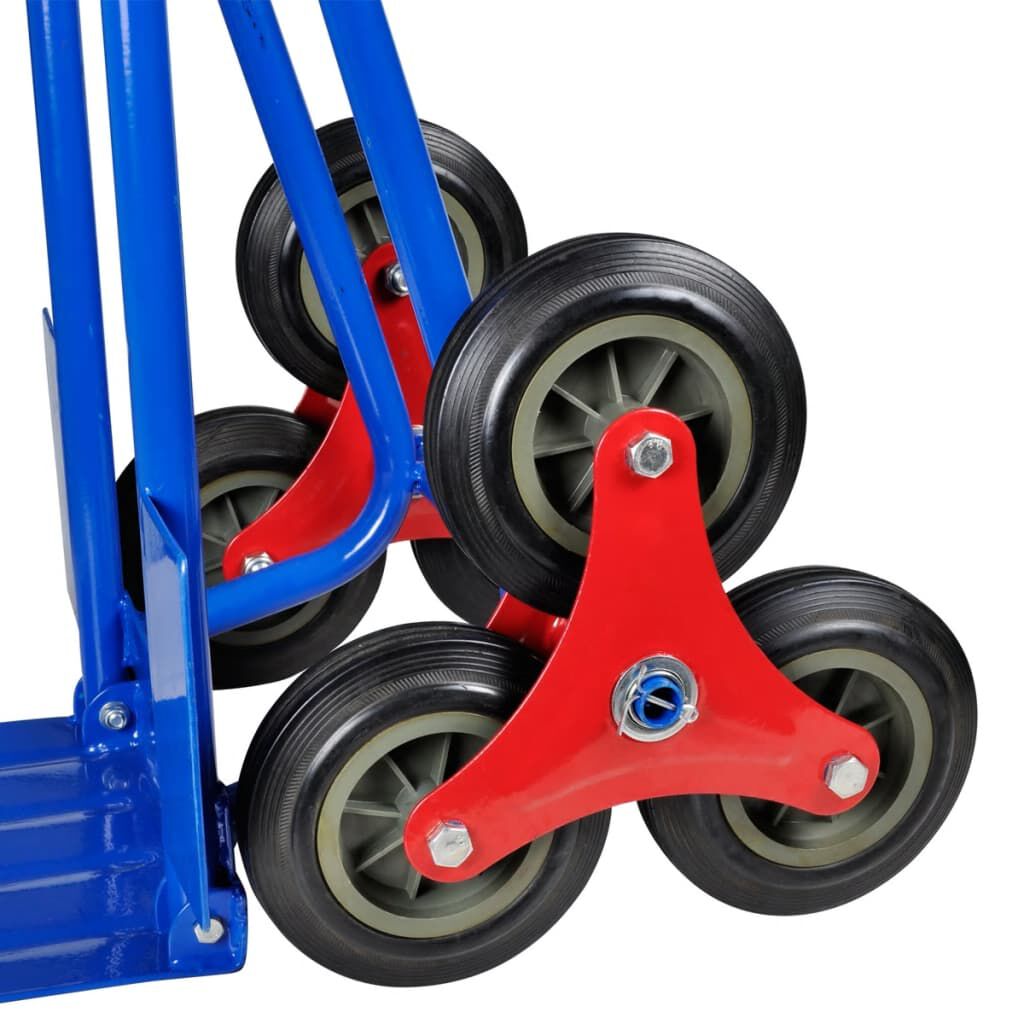 vidaXL Opvouwbare handkar met 6 wielen blauw