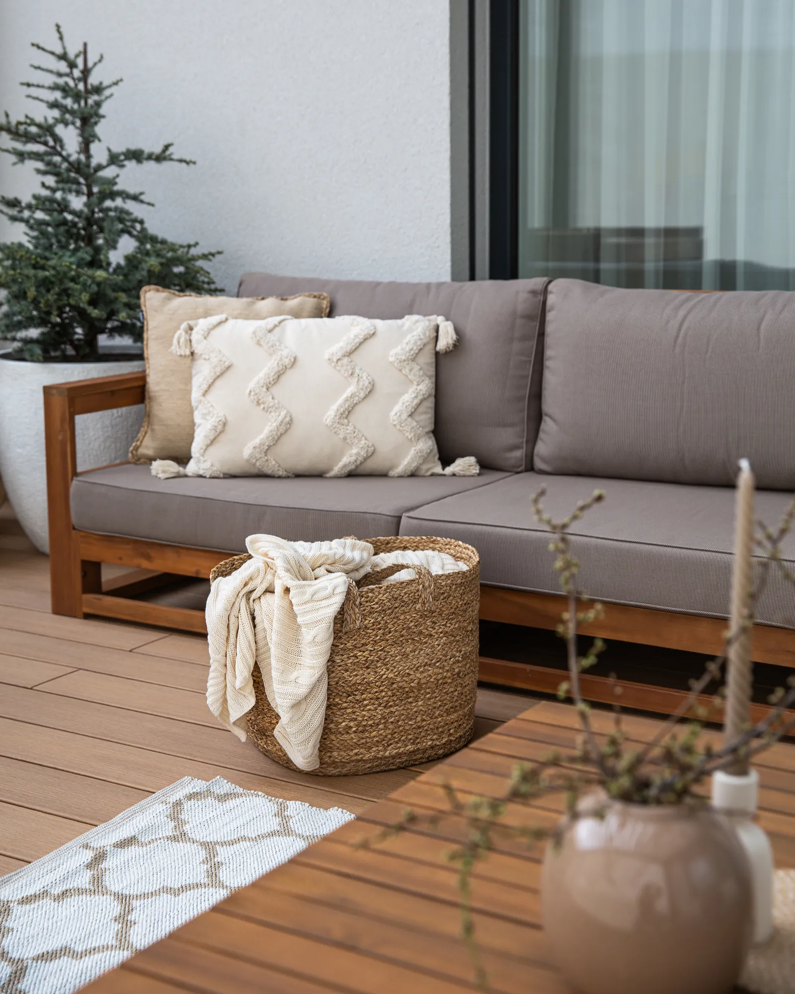 Plaid ANAMUR Katoen 110 x 180 cm Beige
