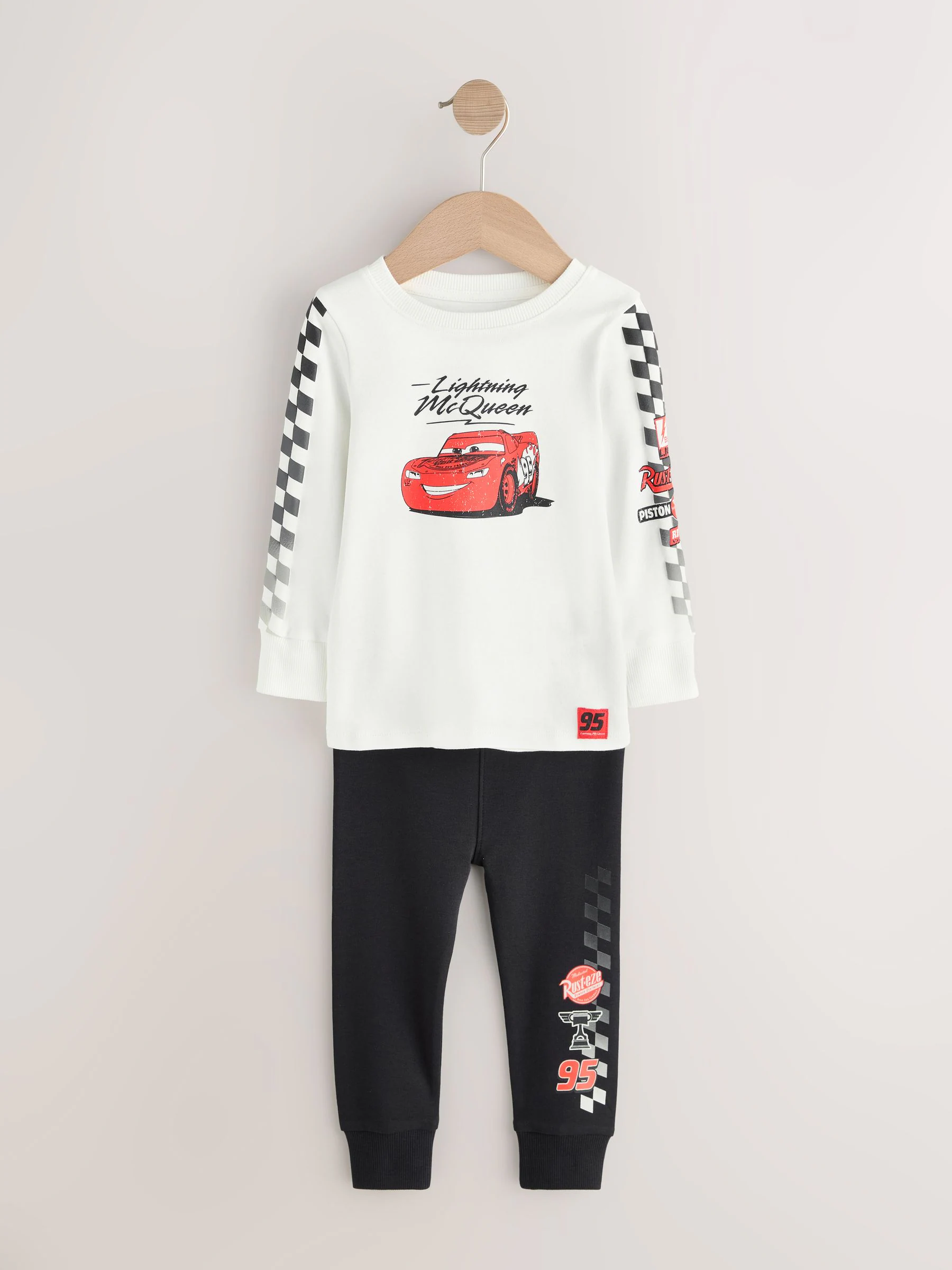 Crème/Zwarte auto's - Pyjama met enkele licentie (9mnd -8jr)