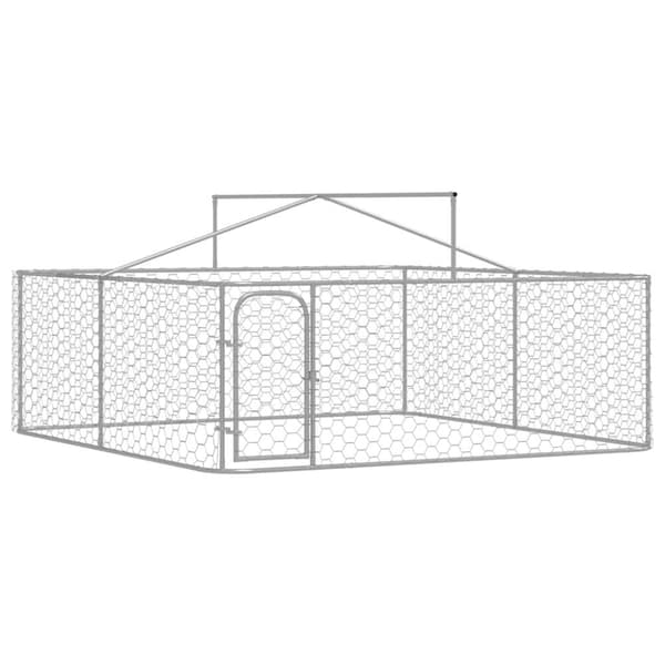 vidaXL Utendørs hundegård med tak 300x300x150 cm