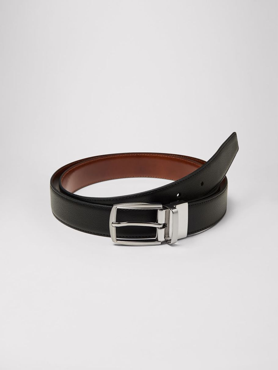 Ceinture réversible en croûte de cuir