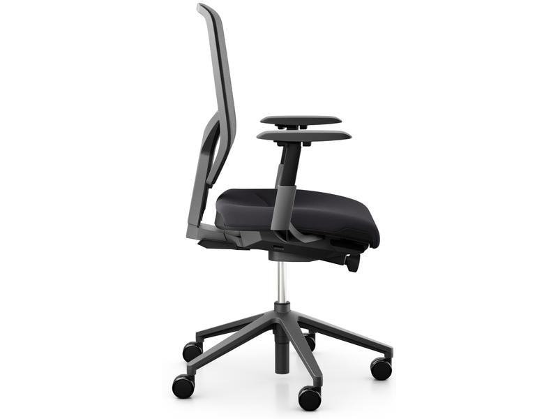Giroflex Bürostuhl 68 mit Netzrücken und Armlehnen, Charcoa Klassischer Arbeitsstuhl ideal für aktives Sitzen