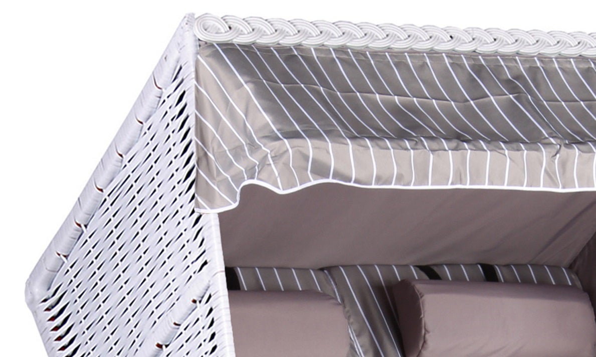 Baltic PE strandstoel, wit, Royal Grey design