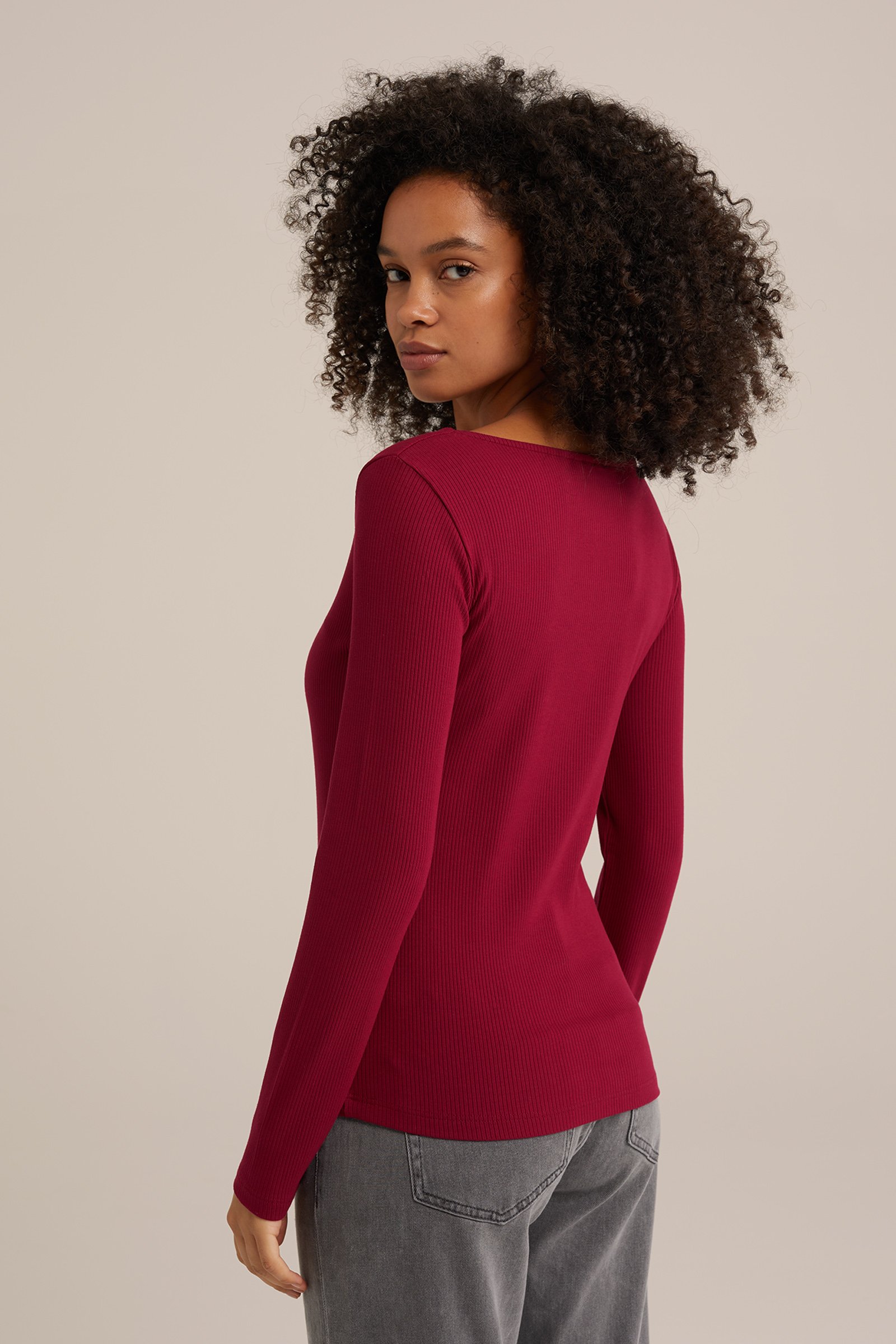 geribd T-shirt WE Fashion Donkerrood