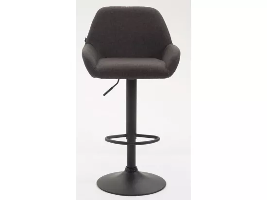 Lot de 2 Tabouret de bar - Tissu & Métal chromé - Gris foncé - Braga