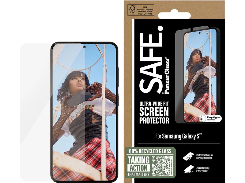 SAFE. Displayschutz Ultra Wide Fit Galaxy S25 Display-Schutzfolie für das Samsung Galaxy S25 mit Applikator