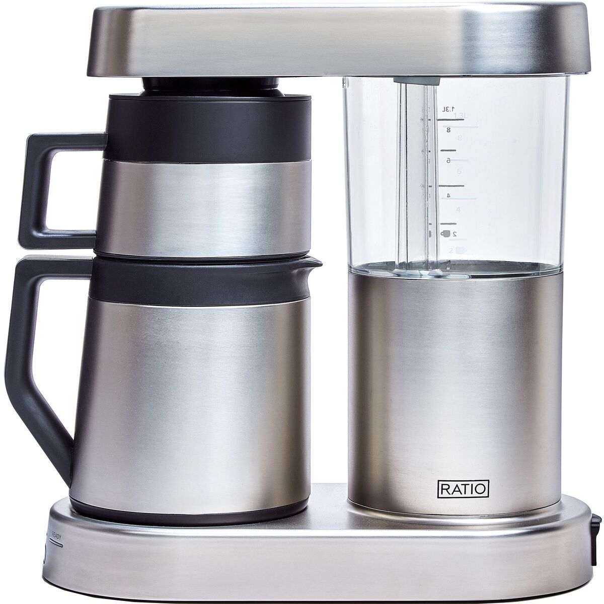 Six kaffetrakter 1,25 liter, matt rustfritt stål
