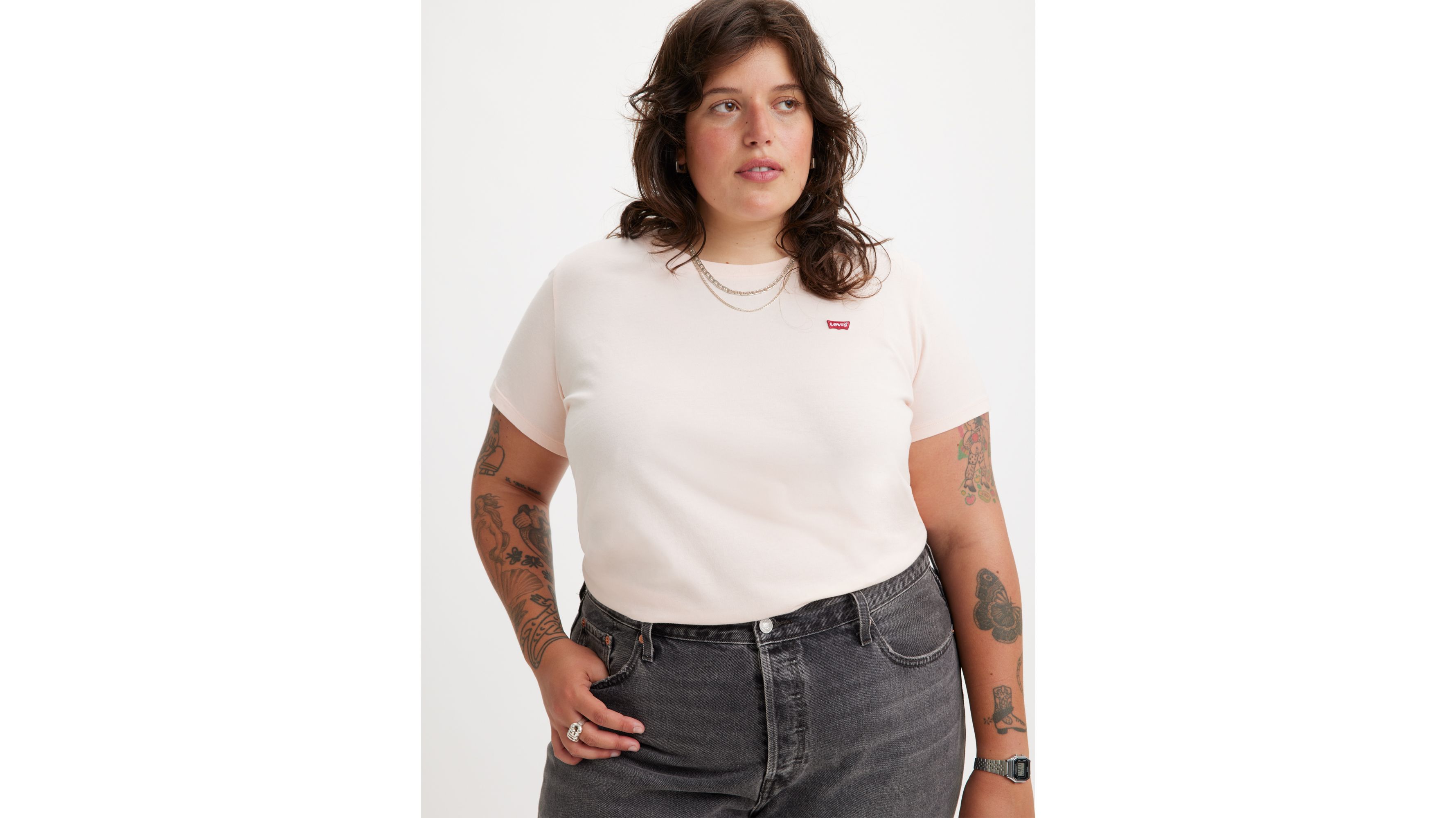 T-shirt Perfect (grandes tailles) - Pearl Blush - Rose