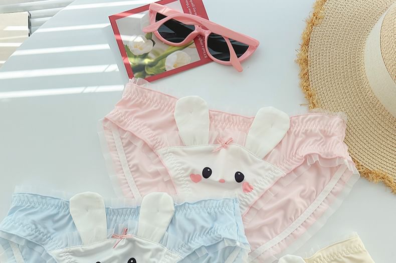 Pancherry - Koppelset: Boxershort met konijnenprint + panty