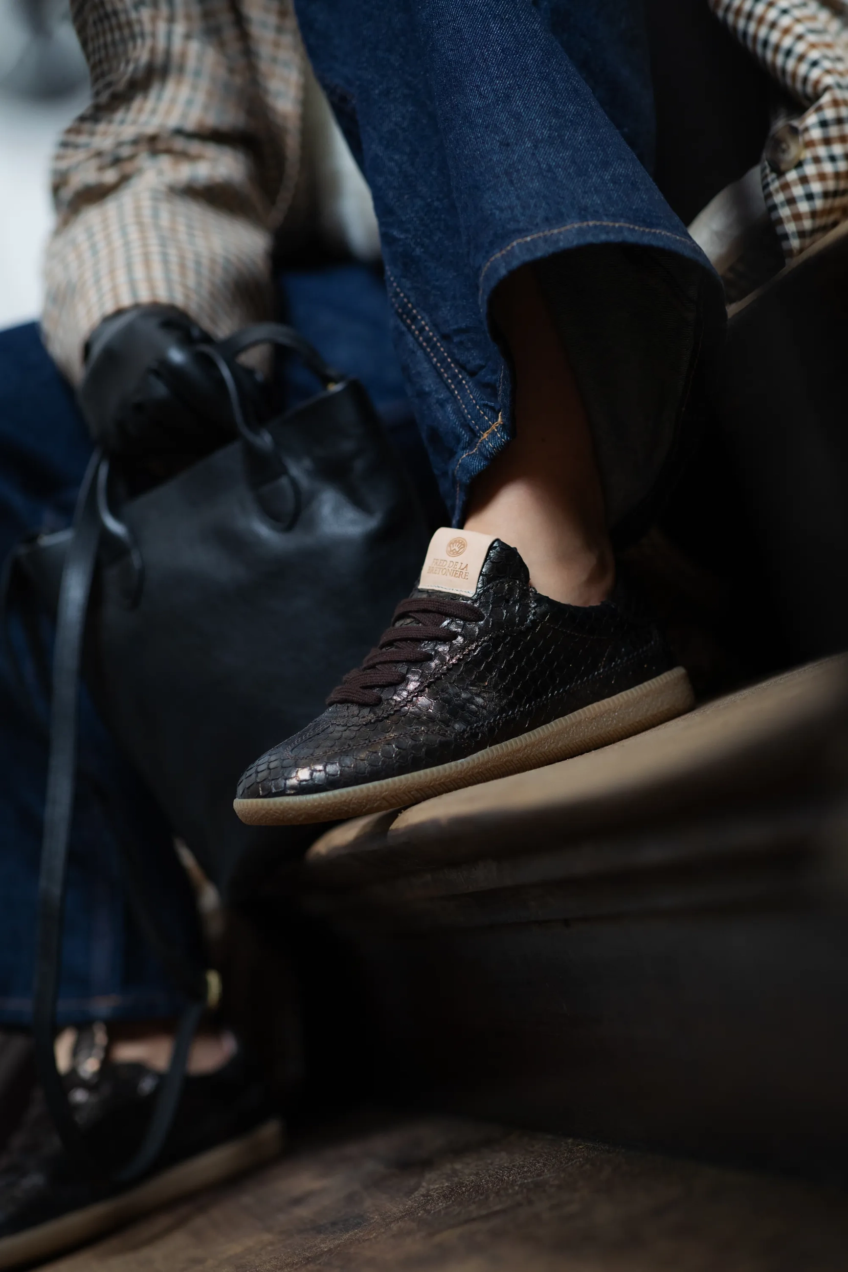 PEARL BASE Sneaker snake Camel