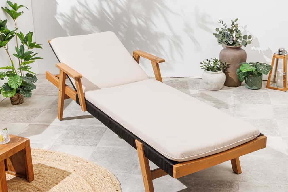 Outdoor Auflage COMFORT LINE 60x192cm beige Polsterkissen für Sonnenliege