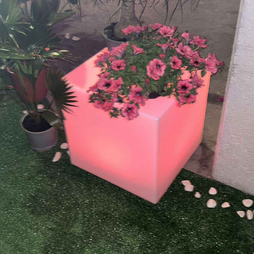 Table declairage solaire rechargeable blanc table declairage cuby
