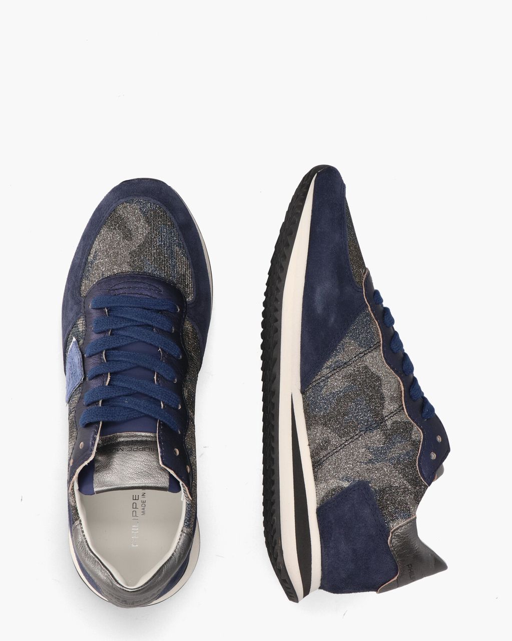 Philippe Model Tropez X Mondial Blauw/Zilver Damessneakers