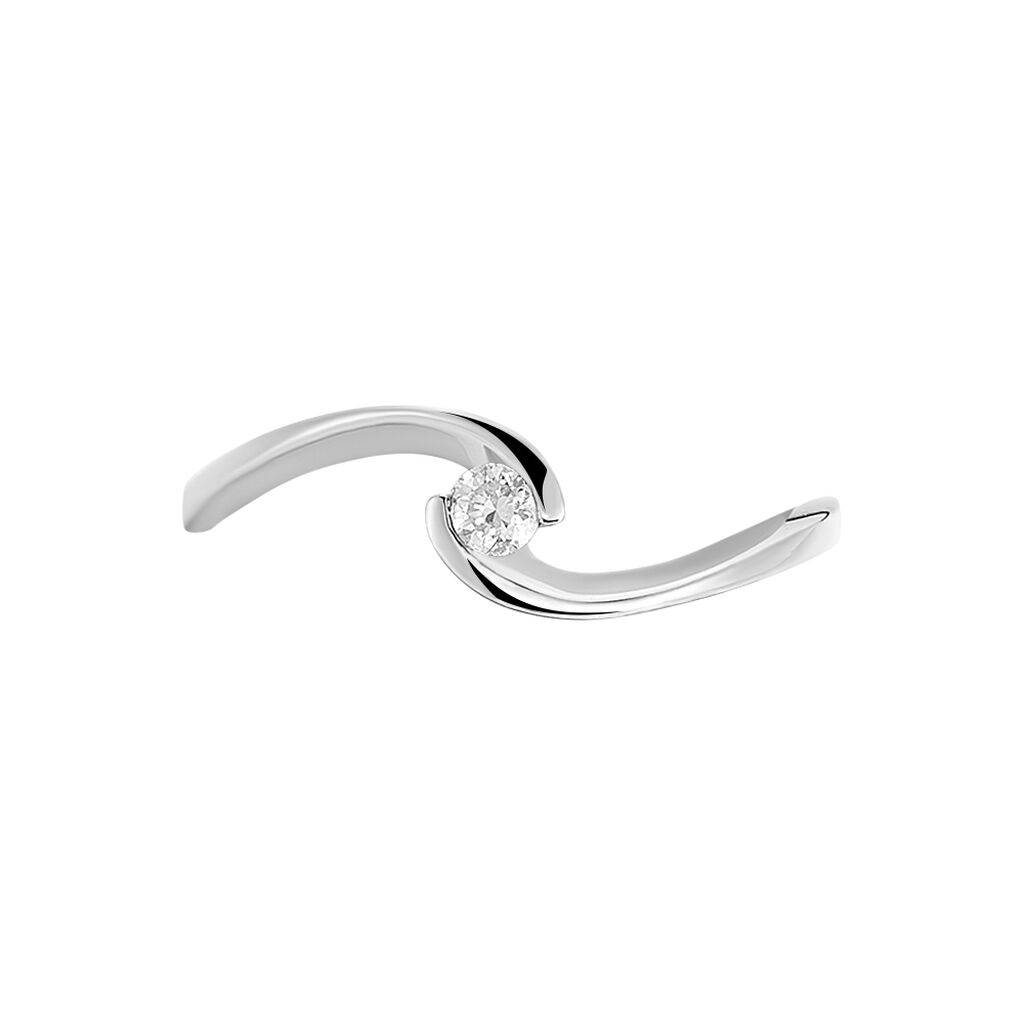 Bague Solitaire Vrille Or Blanc Diamant