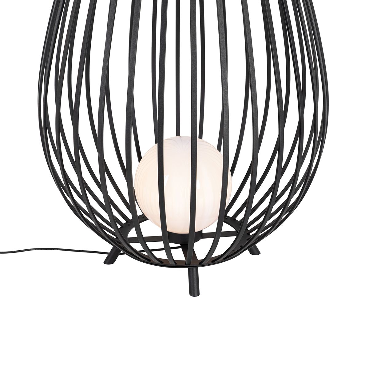 Set van vloerlampen zwart met opaal 110 cm en 70 cm - Angela