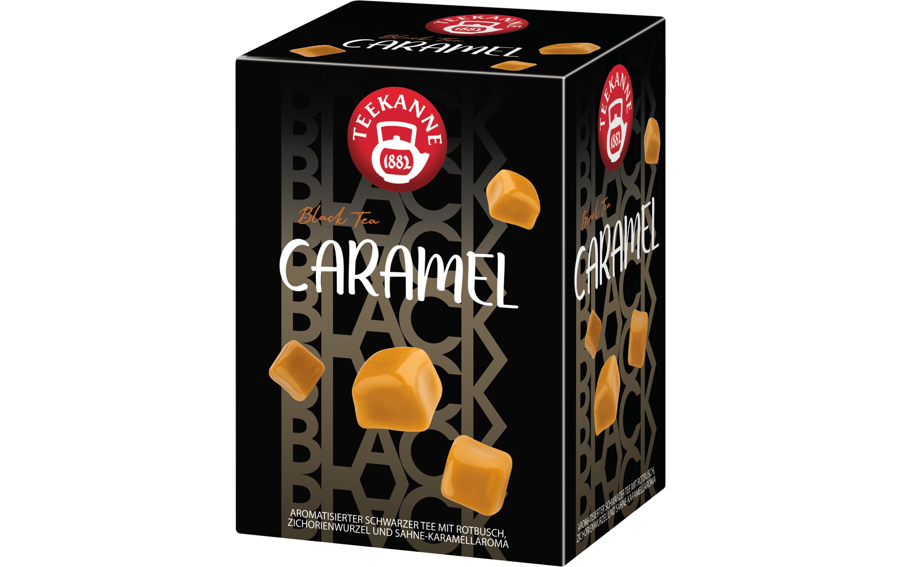 Teebeutel Black Tea Caramel 15 StückEin vollmundiger Schwarzer Tee mit Rotbusch und Zichorienwurzel