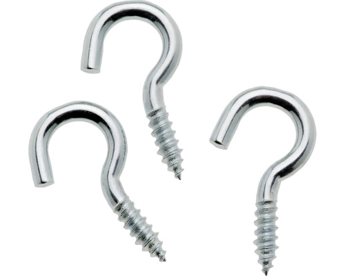 Verzinkte open schroefhaken 12x5 mm, 24 stuks